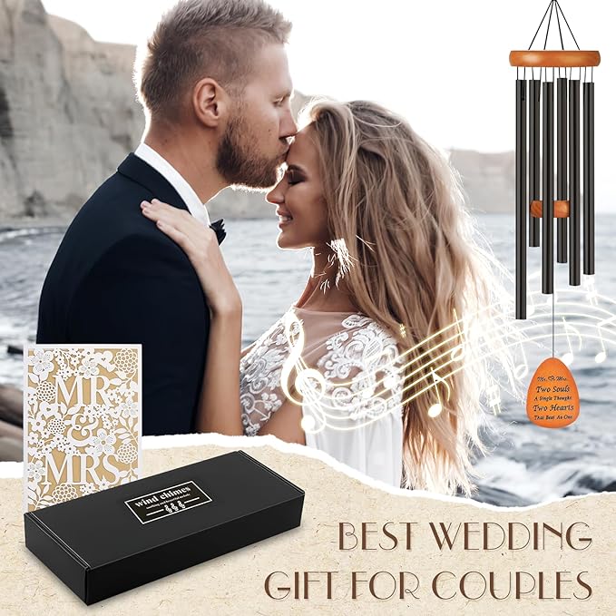 Wedding Gifts for Couple 2025,Married Gifts for Newlywed Mr. and Mrs. Wind Charms,Wedding Wind Chime,Engagement Gift idea for Couple Home