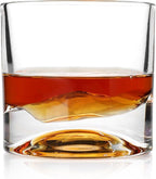 Rocky Mountains Heavy Crystal Whiskey Glasses Gift Set of 2, Thick Freezable Bourbon Glass 1lb Each, Premium Whiskey Gifts for Men, Frozen Crystal Chills Cocktails, 10 oz
