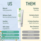 Natural Fluoride Free Toothpaste - Nano Hydroxyapatite, Remineralizing, Sensitive Teeth, Whitening & Zero Waste Tube - Dentist Recommended for Adult & Kids Oral Aloe Vera & Chamomile (2 Pack, Aloe)