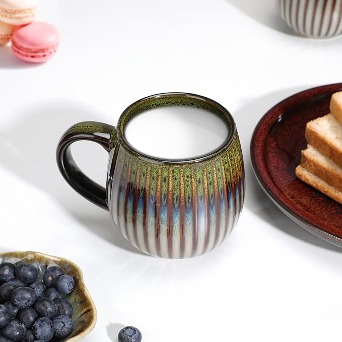 CosyCorner Ceramic Coffee Mugs, 17 oz Large Coffee Cups, Couple Coffee Mugs Set with Gift Box (A&B)