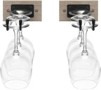 Sorbus Wall Mounted Wine Glass Stemware Rack Set - Wire & Wood Wine Rack Wall Mounted for Wine Glasses, Champagne Glasses, and Drinkware - Complete Your Home Bar & Kitchen Storage, Grey