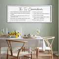 The Ten Commandments Rustic Bible Verse Framed Wall Art, 40''×15'' Positive Religious Christian Saying Sign for God Jesus Christ Prayer, Vintage Horizontal Holy Inspirational Catholic Scripture Decor