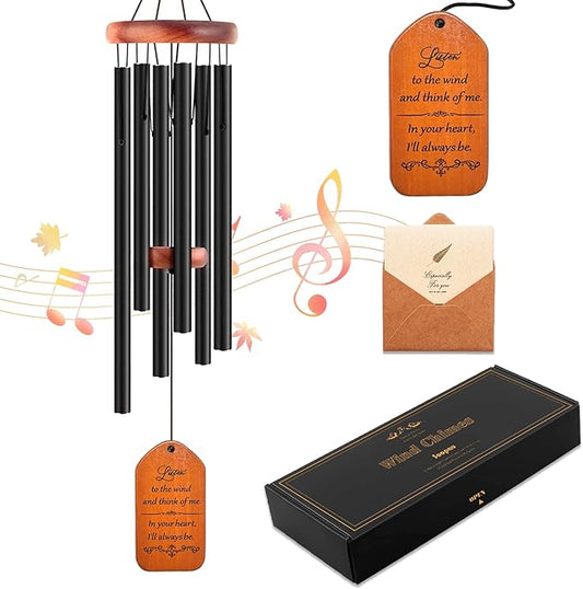 Sympathy Gift Baskets, 30" Wooden Memorial Wind Chimes for Loss of Loved One, Memorial/Bereavement/Condolence/Funeral Gifts, in Memory of a Loved One Mother Father