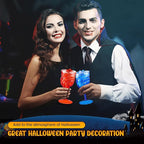 Sliner 24 Pcs Halloween Skeleton Hand Plastic Goblets 12 oz Spooky Skeleton Hand Goblets Halloween Wine Glasses Champagne Glassware Creepy Clear Cups for Party Haunted House, 4 Color