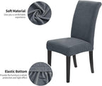 Joccun Chair Covers for Dining Room Set of 6, Dining Chair Slipcovers Stretch Dining Room Chair Covers Seat Protector,Washable Parsons Chair Cover for Home,Hotel,Banquet(Gray,6 Pack)