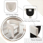 White Chenille Dining Chairs Set of 2, Modern Barrel Dining Room Chairs Upholstered Accent Chair with Arms and Round Back for Living Room Kitchen Armchair No Assembly Needed
