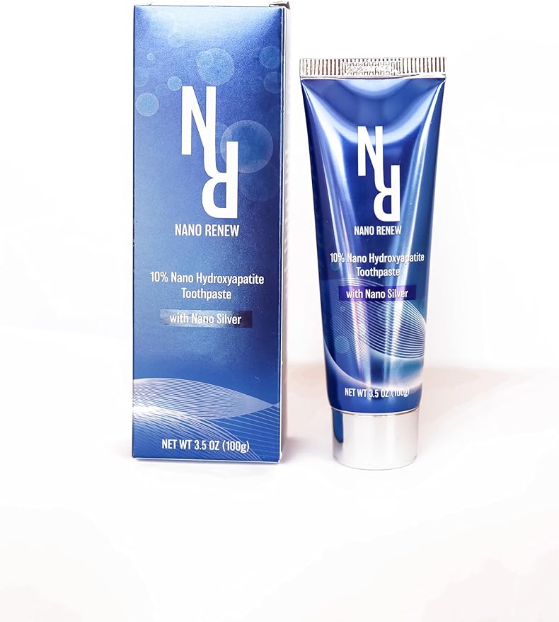 10% Nano Hydroxyapatite Toothpaste (Fluoride Free), with Nano Silver, Natural, Remineralizing, Whitening, Sensitive Teeth, SLS Free, Xylitol Nano-Hydroxyapatite Toothpaste for All Ages, 3.5 oz