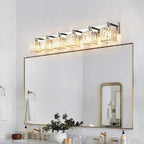 Modern 6-Light Chrome Crystal Bathroom Vanity Light Fixtures