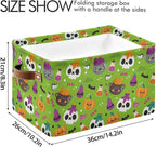 Storage Basket Bin Halloween Horror Pumpkin Organizer Basket Collapsible Shelf Basket Cube with handle for Nursery Bedroom Bathroom