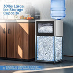 Ice Machine Commercial Ice Maker Machine, 150 Lbs /24H, 30 lbs Bin, Under Counter Built-in or Freestanding, Stainless Steel Household Use, Restaurant Bar Kitchen Cafe