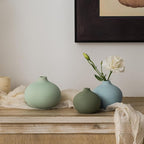 Ceramic Vase Set of 3, Mini Flower Vase for Home Decor, Modern Vase, Small Flower Vases for Dining Table Centerpieces,Living Room,Shelf,Mantel and Entryway Display