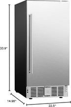 EUHOMY Beverage Refrigerator 15 Inch, Under Counter 127 Can Beverage Fridge with Stainless Steel Door, Beverage Cooler Built-in and Undercounter Drink Fridge - Soda Cola