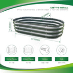 Gardmax Galvanized Raised Garden Bed, Lightweight Planter Boxes Outdoor with Easy Assembly, Large Garden Bed for Vegetables, Fruits, Flower Dark Grey