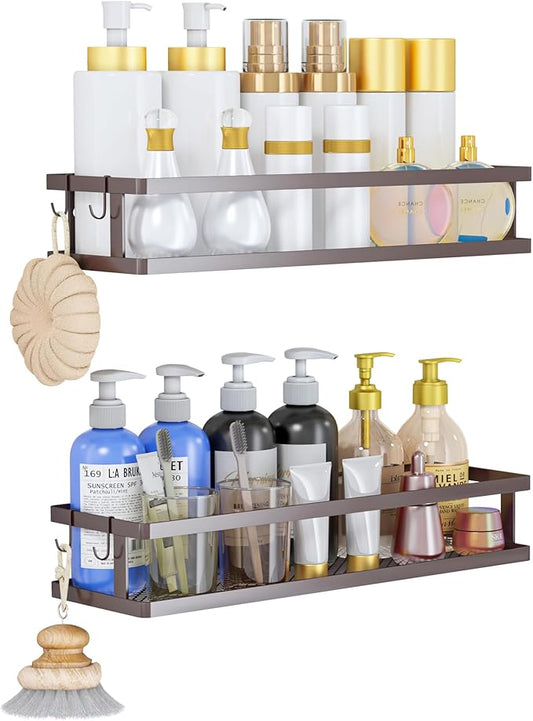 PUSDON Metal Wall Hanging Basket 2 Packs DIY Suitable for Multiple Scenes - Large Bronze Guardrail