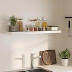 Floating Shelves for Wall,48" W x 9.3" D x 1.5" H, Wooden Wall Mounted Display Shelves with Invisible Brackets for Living Room, Bedroom, Bathroom, Kitchen Decor and Storage, Set of 1, White
