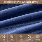 Bean Bag Chairs for Adults - Memory Foam Furniture BeanBag Chair - Kids/Teens Sofa with Soft Micro Fiber Cover - Round Fluffy Couch for Living Room Bedroom College Dorm - 4 ft, Navy