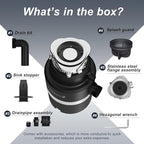 Trifecte Series 1 HP Continuous Feed Garbage Disposal with Sound Reduction, Power Cord, Stainless steel Flange,Splash Guard, Wrench Included, Black