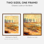 Homeforia 20x24 Picture Frame Brown, High End Dark Oak 20x24 Walnut Wooden Poster Frames with Mat 16x20, 20 x 24 Wood Frame Matted to 16 by 20, 24x20 Hanging Frames, Tempered Glass, Wall Kit, Set of 1