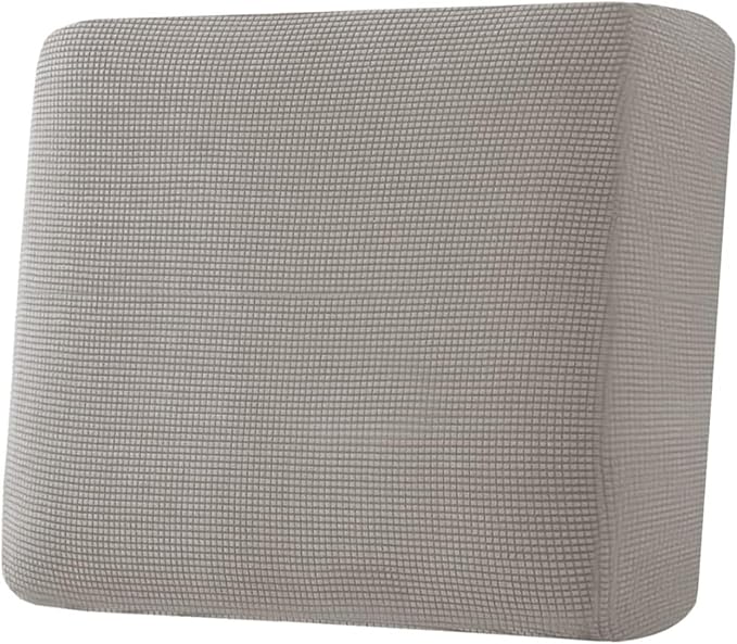 H.VERSAILTEX Super Stretch Individual Seat Cushion Covers Sofa Covers Couch Cushion Covers Slipcover Sets Thick Jacquard Textured Twill Fabric (1 Piece Chair Cushion Cover, Taupe)