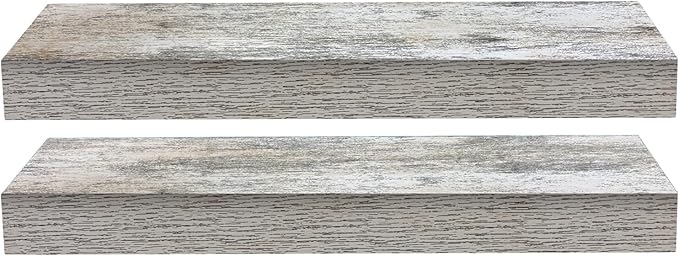 Sorbus Floating Shelves, Wall Shelves for Bedroom, Kitchen, Living Room, Bathroom Shelves Over The Toilet, Office, Home Decor, Farmhouse, 16 Inch Wall Mounted Rustic Floating Shelves for Wall, 2 Pack