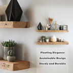 Urban Legacy Reclaimed Barnwood Planks | Floating Shelves for Wall w/Flush Mount Shelf Bracket Set Included | Set of 2 (Natural, 24"x 4.5"x 2")