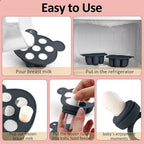 JEXFUN Silicone Baby Food Feeders + Freezer Tray for Batch Prep, Introduce New Foods Safely, Double as Silicone Teething Toys, BPA Free Silicone Feeder for Safe Infant Self Feeding - (Dark Grey)