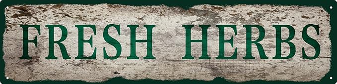 Vintage Tin Sign Retro Metal Fresh Herbs Signs for Home Decor Stylish Wall Art Plaques Gift for Home Bathroom Kitchen and Gothic Wall Decor in Every Room 16x4 in
