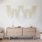 IOWER Macrame Wall Hanging Large Wall Home Decor Modern Fiber Wall Art Geometric Decoration Headboard Living Room Bedroom Backdrop