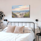 cozy country Ocean Wall Art 36"x24" - Coastal Pictures Beach Canvas Decor - Seashore Artwork Seascape Hand Painting for Bedroom, Sea House