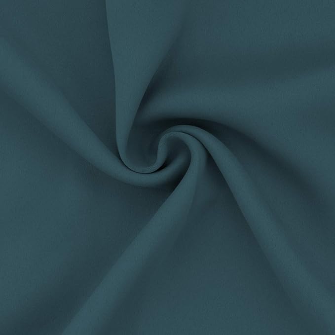 Easy-Going Blackout Curtains for Bedroom, Solid Thermal Insulated Grommet and Noise Reduction Window Drapes, Room Darkening Curtains for Living Room, 2 Panels (52x46 in,Bluestone)