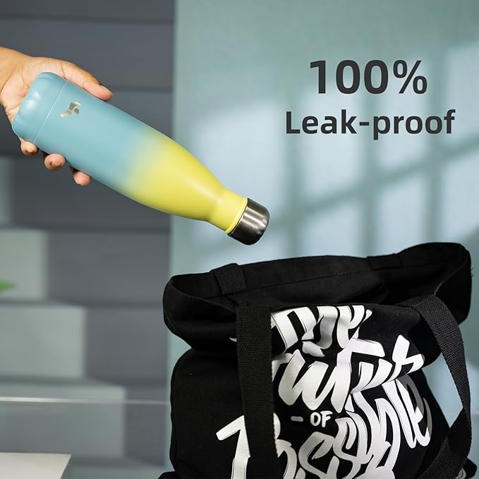 Insulated Water Bottles,17 oz Double Wall Stainless Steel Vacumm Metal Flask for Sports Travel,Sandy Beach