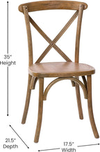 EMMA + OLIVER Hand Scraped Dark Natural X-Back Chair