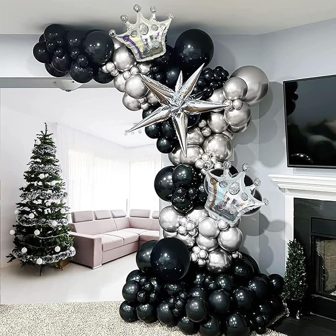 130pcs Black Balloons Different Sizes 18" 12" 10" 5" Party Latex Balloons for Birthday Graduation Baby Shower Anniversary New Year Holiday Party Decorations