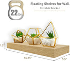 Sorbus Floating Shelves for Wall, Bathroom Shelves Wall Mounted for Kitchen, Bedroom, Bathroom Storage Over Toilet, Hanging Book Shelf for Wall Home Decor Living Room (Maple Wood, 3 Pack)