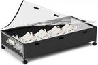 Under Bed Storage Containers with Wheels, Underbed Shoe Storage Organizer with Removable Lids, Large Rolling Under Bed Storage Dresser Drawers for Clothes Toys Shoes Blankets