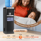 ICEPURE 3-in-1 Water Dispenser with Ice Maker, Water Cooler Dispenser for 5 Gallon Bottle Built-in Bullet Ice Maker Top Loading, Hot and Cold Water Dispenser for Home/Office, 33lbs/24H, Child Lock