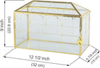 Glass Wedding Card Box with Slot, 12.6 inch Large Clear Card Box Gold Brass Gift Card Storage Box with Lock for Wedding Receptions, Baby Shower, Birthday Party, Bridal Shower