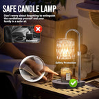GEEZO Fragrance Candle Warmer Lamp，Electric Candle Warmer with Timer & Dimmer，Mom Christmas Birthday Gifts for Women, House Warming Gifts New Home Bedroom Decor