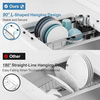 GSlife Expandable in Sink Small Dish Drying Rack - Stainless Steel Capacity Adjustable Over The Sink Dish Rack with Utensil Holder, 11.9“-16.7” L x 9" W x 5.7" H, Silver