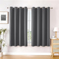 ChrisDowa Blackout Curtains 63 inches Long for Bedroom - 2 Panels Set Grommet Thermal Insulated Room Darkening Curtains for Living Room (Grey, 52 x 63 Inch)