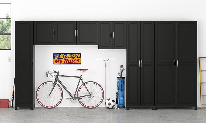 SystemBuild Evolution Kendall 24" Engineered Wood Utility Storage Cabinet Black