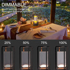 Portable Metal Table Lamp for Indoor/Outdoor ,Rechargeable Cordless LED Lamp, 3-Colour Infinitely Dimming Battery Powered Small Desk Lamp, Restaurant/Bedroom/Bar/Coffee Shop/Camping Light (Grey)