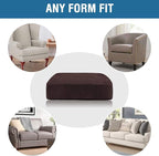 H.VERSAILTEX Velvet Stretch Couch Cushion Cover Plush Cushion Slipcover for Chair Loveseat Sofa Cushion Furniture Protector Seat Cushion Sofa Cover (2 Piece Medium Sofa Cushion Covers, Brown)