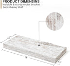 Fun Memories Deep Floating Shelves - 16" W x 9" D x 1.6" H Rustic Grey Wall Shelf - Wall Mounted Shelves for Storage - Wooden Shelves with Invisible Brackets for Living Room, Farmhouse - Set of 2