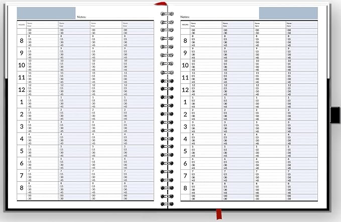 Hourly Appointment Book, Scheduling Book, Daily Schedule Planner with 15 Minutes Increments, Business Appointment Book for Multiple Schedules, Business Planner, Undated, 2 Years, Large, HARDCOVER