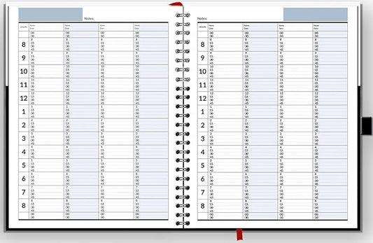 Hourly Appointment Book, Scheduling Book, Daily Schedule Planner with 15 Minutes Increments, Business Appointment Book for Multiple Schedules, Business Planner, Undated, 2 Years, Large, HARDCOVER