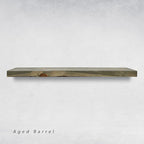 URBANDI, Rustic Floating Shelves, Set of 2, Hidden Bracket, Solid Wood, Heavy Duty, Wall Mounted Shelves, (Grey, 36Wx10D)
