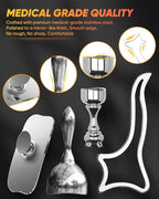 ONUEMP 4-in-1 Stainless Steel Massage Therapy Tools for Ice Body Sculpting, Maderoterapia Kit Colombiana, Gua Sha Scraping Body & Facial Massager for Lymphatic Drainage, Anti Cellulite
