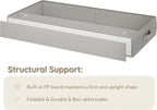 Vailando Under Bed Storage Containers, Underbed Storage Bins, 6 Inches Tall Clothes Storage Box with Sturdy Handles and Sidewalls, Foldable, Gray, 2-Pack