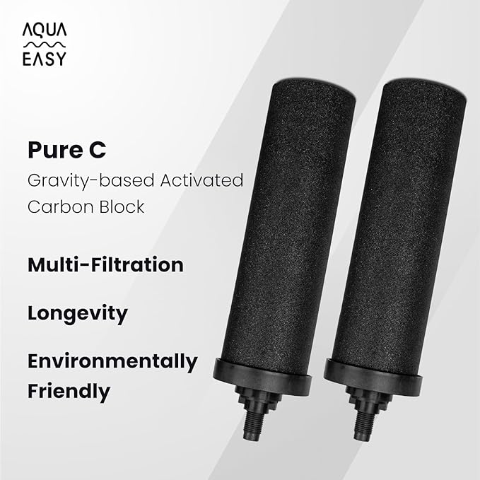 AquaEasy BB9 Activated Carbon Water Filter Candle(2 Pcs) Replacement Gravity Water Filter Candle Compatible With Gravity Filter System